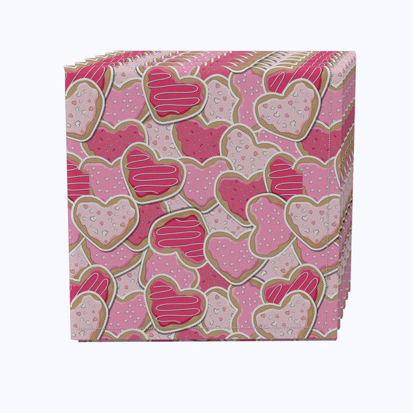 Decorated Heart Shaped Cookies Napkins