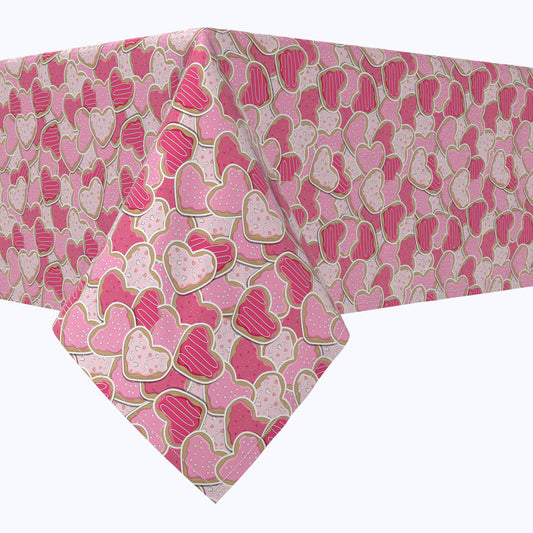 Decorated Heart Shaped Cookies Tablecloths