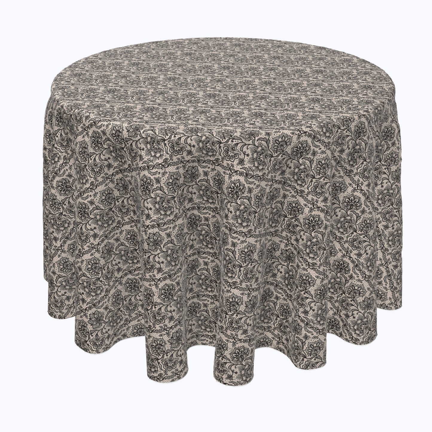Decorative Lace Pattern Black Rounds