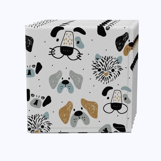 Dog Faces Drawing Napkins