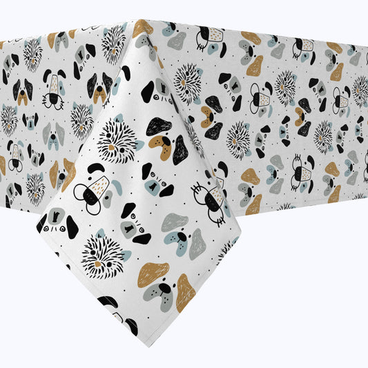 Dog Faces Drawing Cotton Rectangles