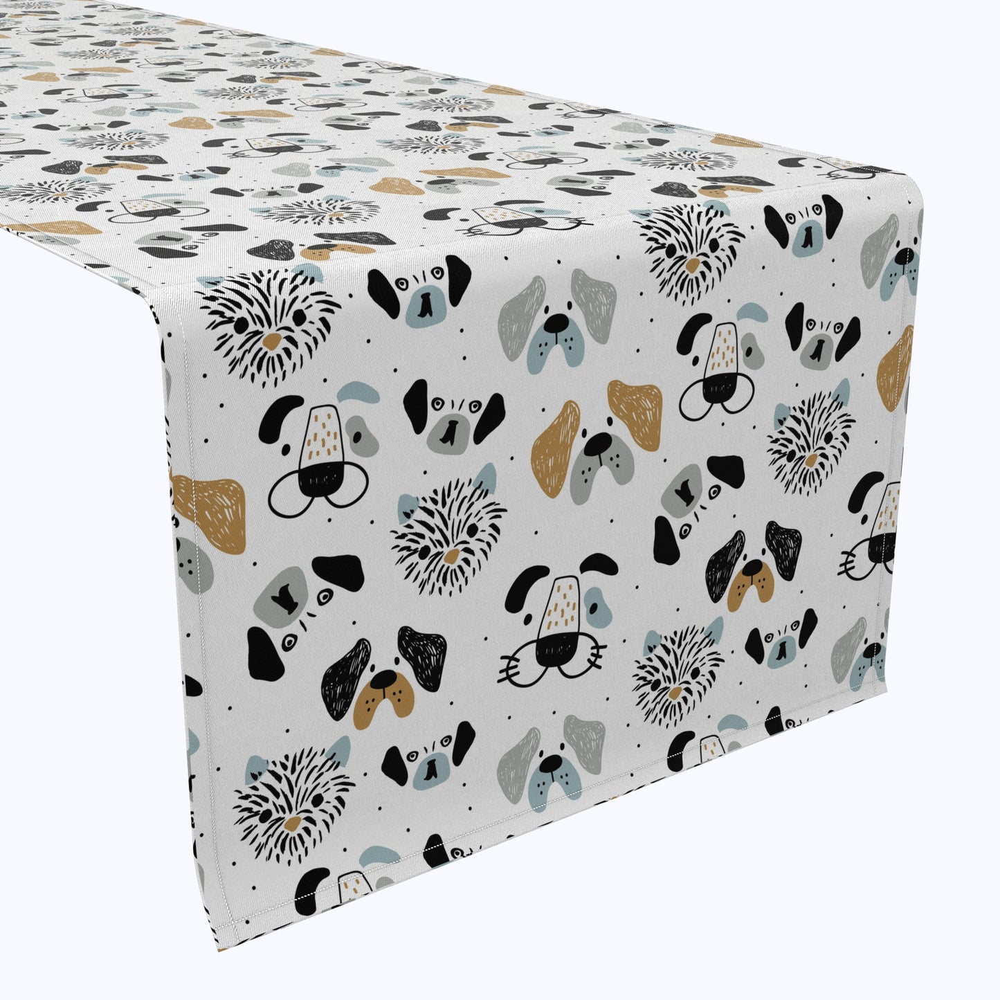 Dog Faces Drawing Table Runners