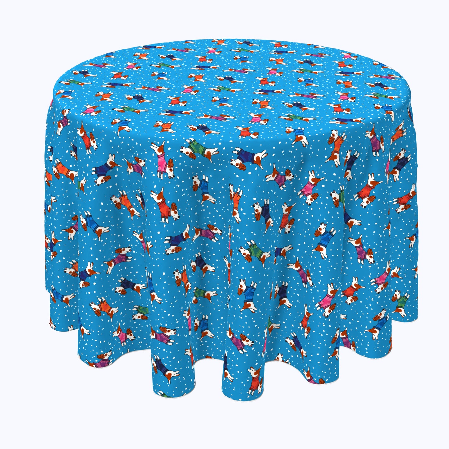 Dogs in Sweaters Round Tablecloths