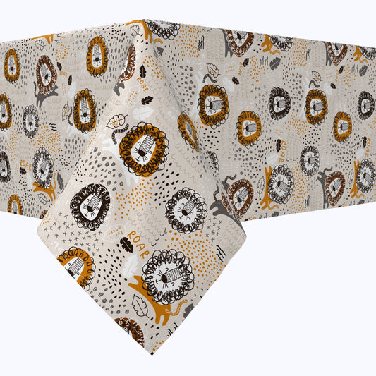 Doodle Lions Cotton Rectangles