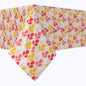 Doodle Pink Leaves Cotton Rectangles