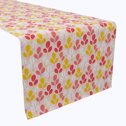 Doodle Pink Leaves Table Runners