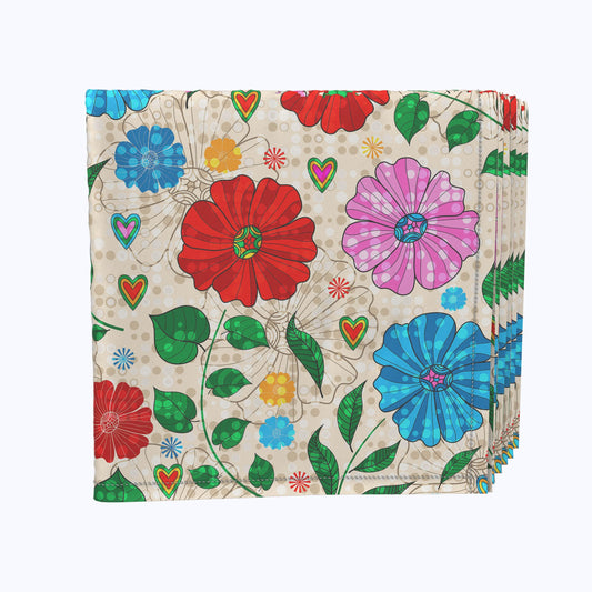 Dots on Floral Landscape Napkins