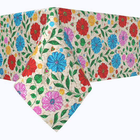 Dots on Floral Landscape Rectangles