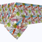 Drawn Feathers with Watercolor Spots Cotton Rectangles