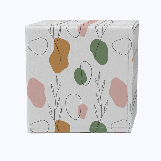 Drawn Leaves & Dots Napkins