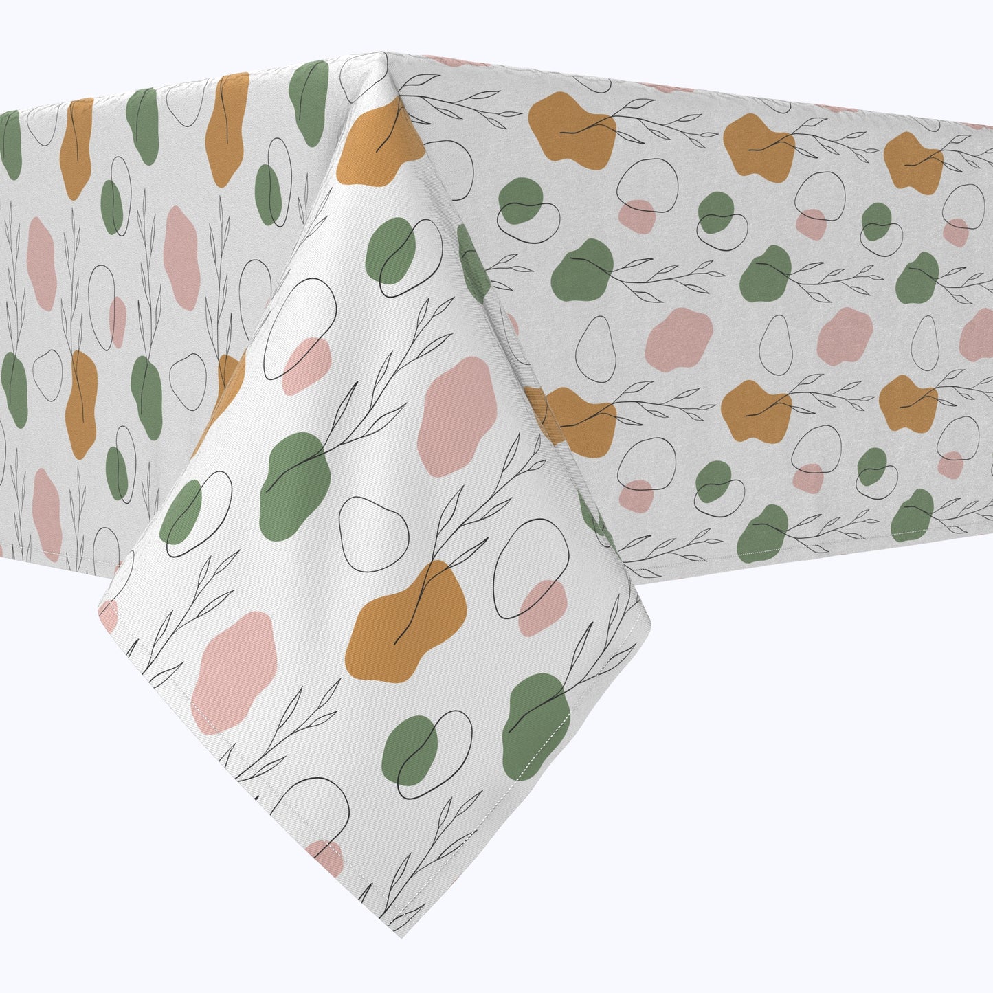 Drawn Leaves & Dots Cotton Rectangles