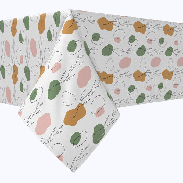 Drawn Leaves & Dots Cotton Rectangles