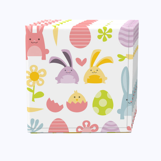 Easter Bunnies & Eggs Toss Napkins
