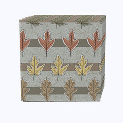 Fall Leaves in Stripes Cotton Napkins