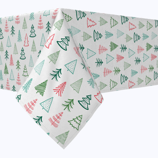 Fir Tree Doodles Cotton Rectangles
