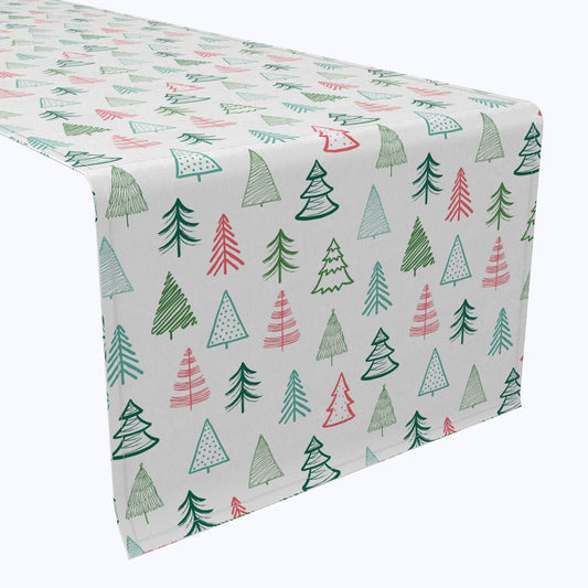 Fir Tree Doodles Cotton Table Runners
