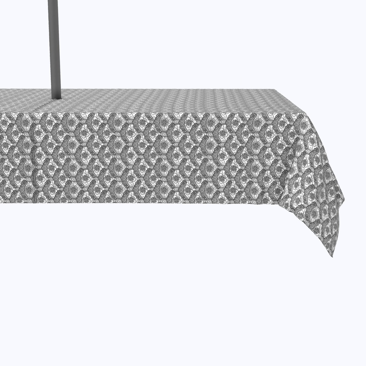 Floral Lace Details Black Outdoor Rectangles