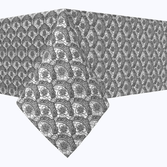 Floral Lace Details Black Squares