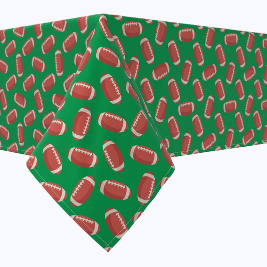 Footballs Green Tablecloths