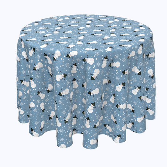 Frolicking Snowmen Round Tablecloths