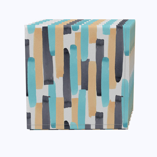 Geometric Brush Stroke Stripe Napkins