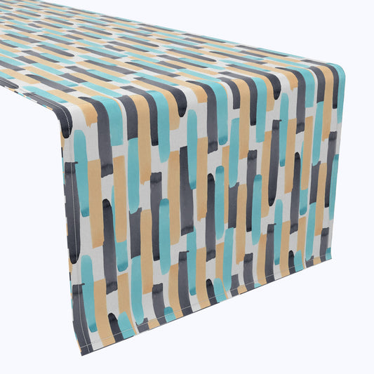 Geometric Brush Stroke Stripe Table Runners