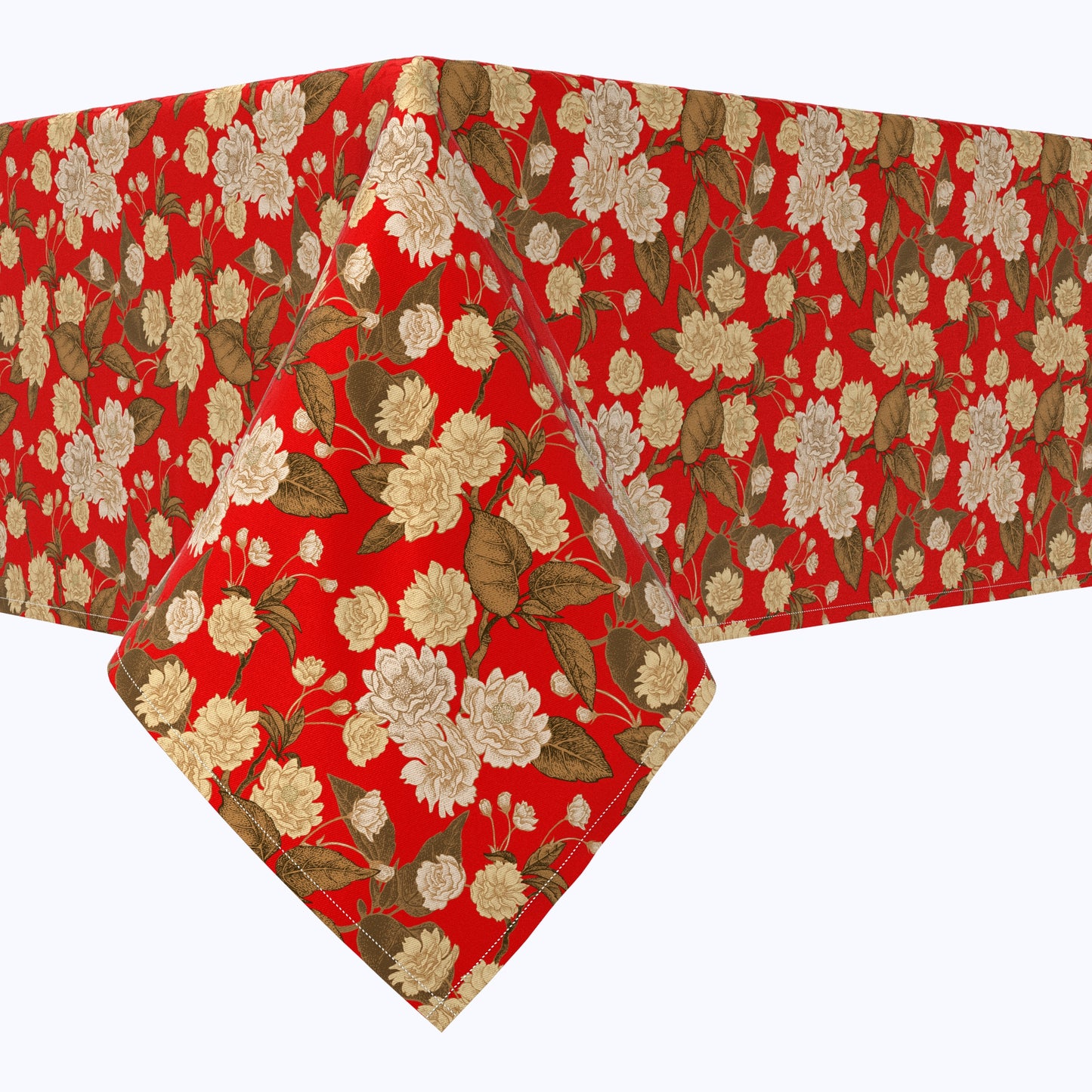 Golden Floral Blossom Cotton Rectangles