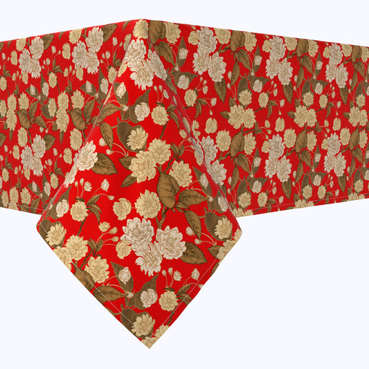 Golden Floral Blossom Cotton Rectangles