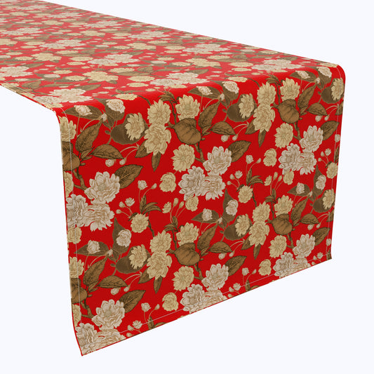 Golden Floral Blossom Table Runners