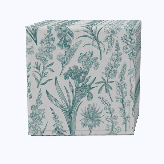Green Garden Flowers Napkins