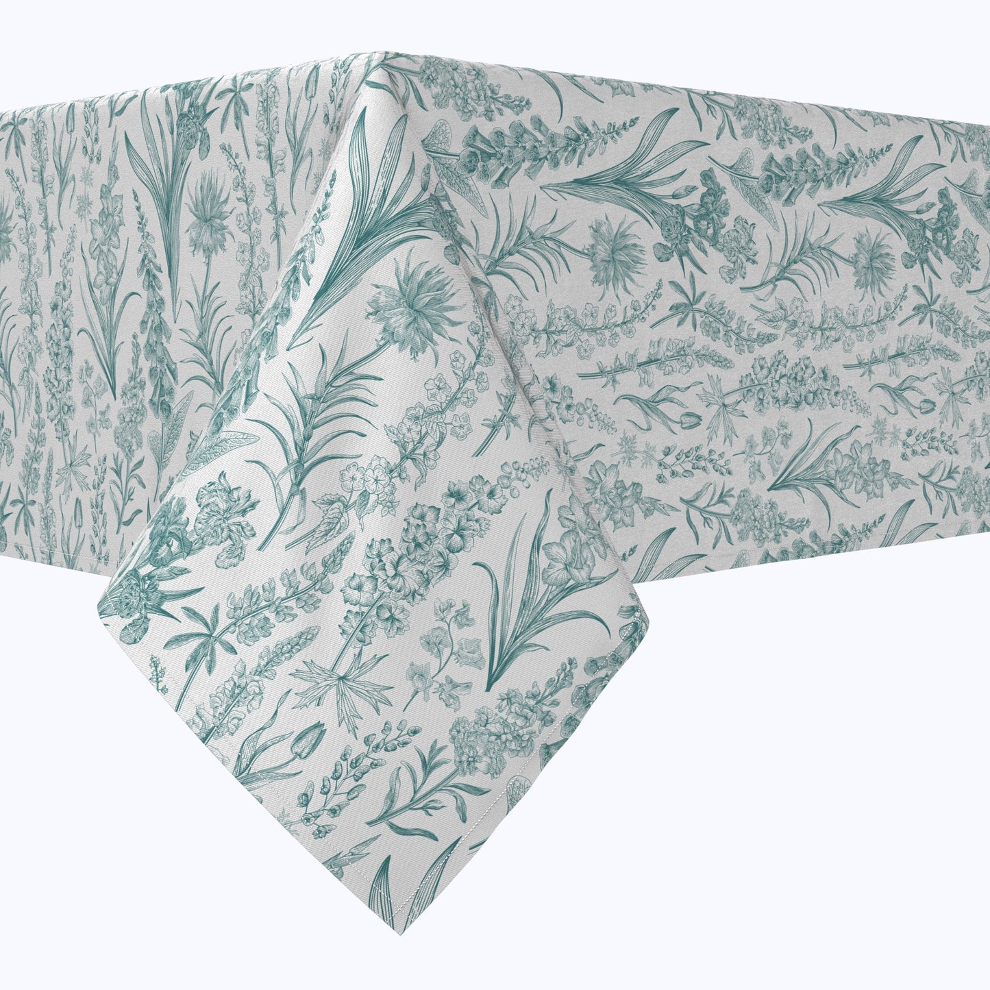 Green Garden Flowers Cotton Rectangles