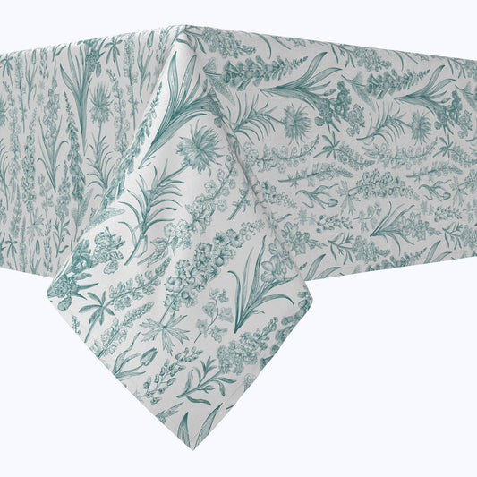 Green Garden Flowers Cotton Rectangles