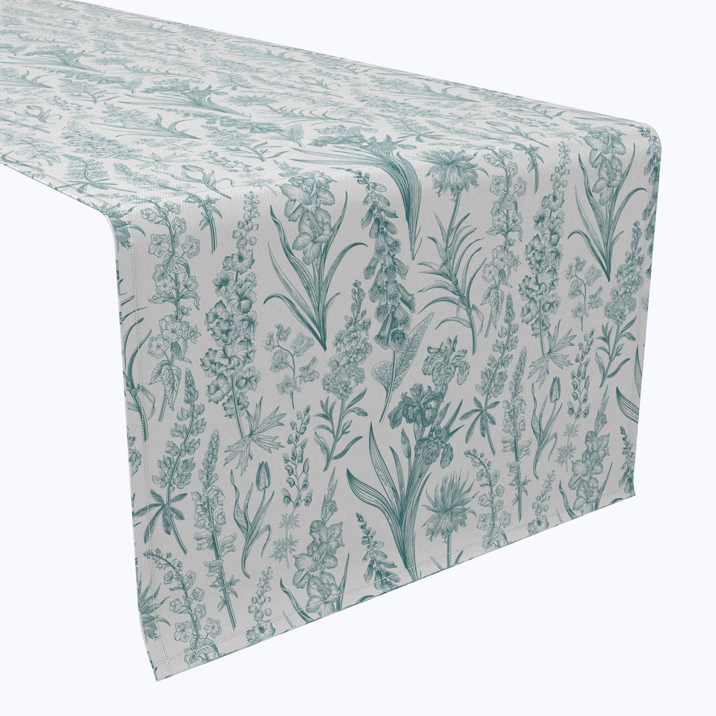 Green Garden Flowers Table Runners