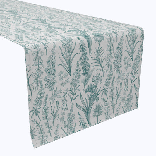 Green Garden Flowers Table Runners