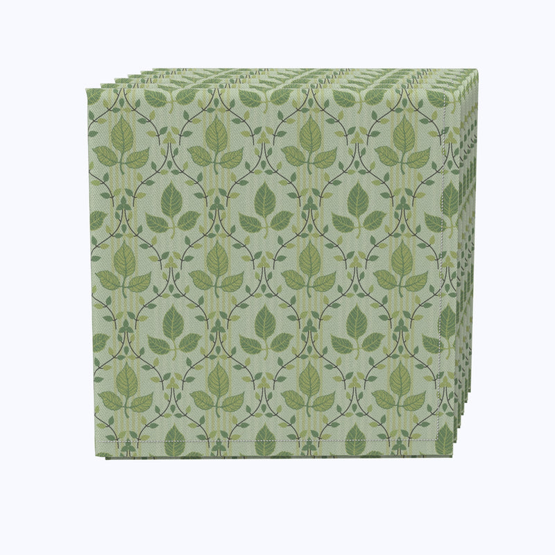 Green Leaves Ornaments Cotton Napkins