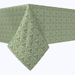 Green Leaves Ornaments Cotton Rectangles