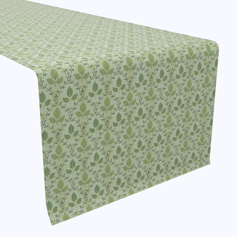 Green Leaves Ornaments Cotton Table Runners