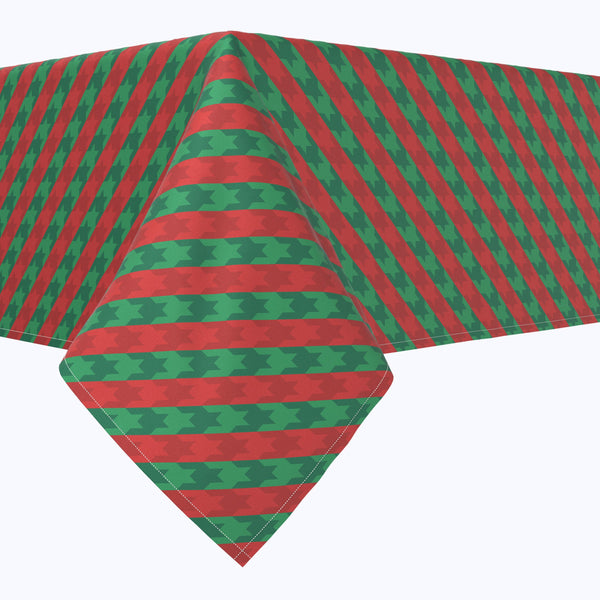 Green & Red Houndstooth Stripe Rectangles