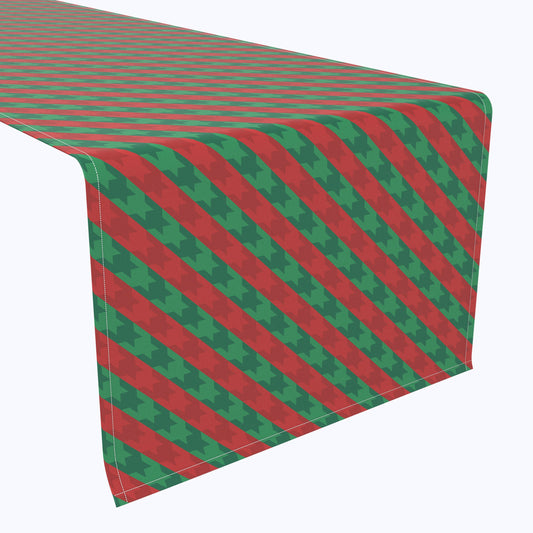 Green & Red Houndstooth Stripe Runners