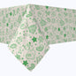 Green Stenciled Holiday Pattern Cotton Squares