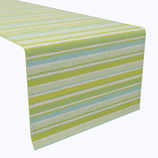 Green Stripes & Ink Splatter Table Runners