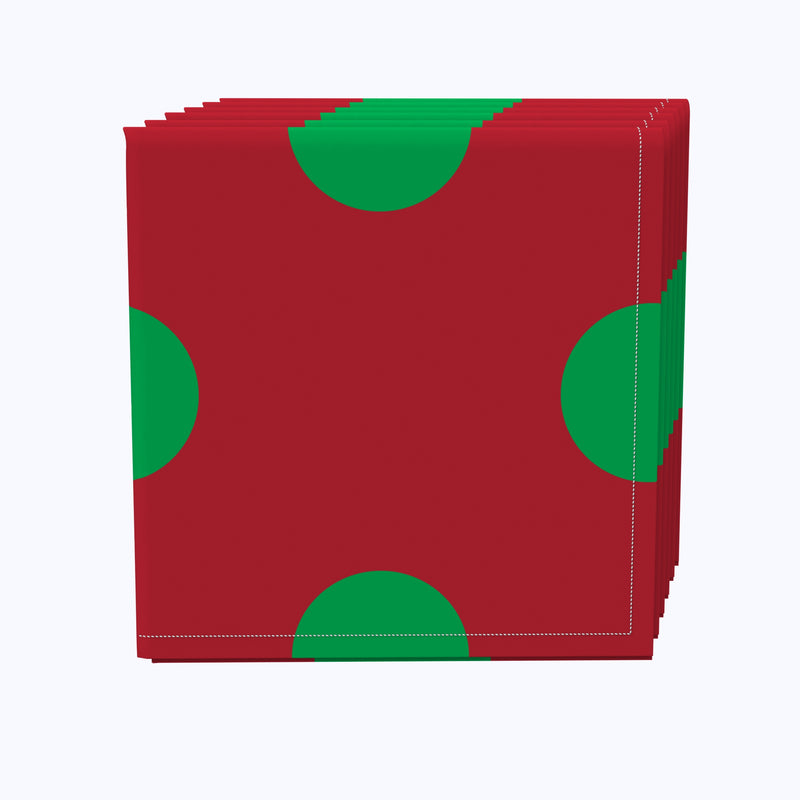 3" Dot, Green & Red Napkins