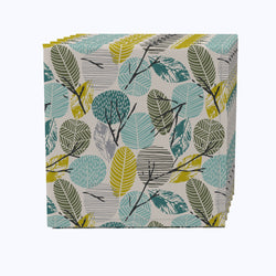 Hand Drawn Abstract Leaves Cotton Napkins