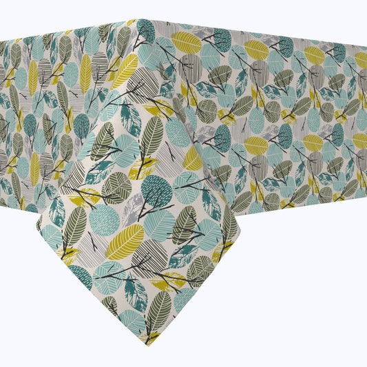 Hand Drawn Abstract Leaves Cotton Squares