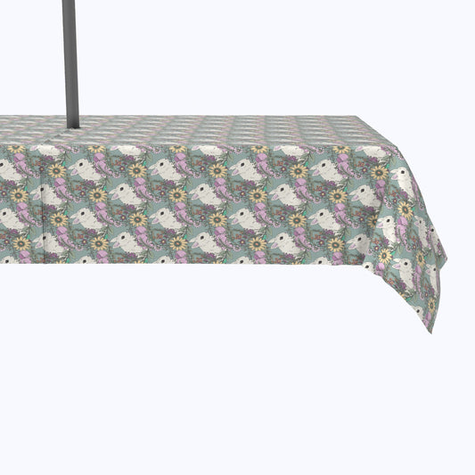 Hand Drawn Flowers and Rabbits Outdoor Rectangles