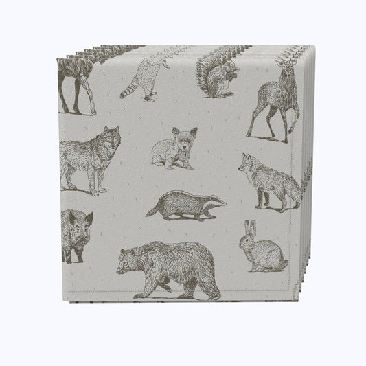 Hand Drawn Wild Animals Napkins