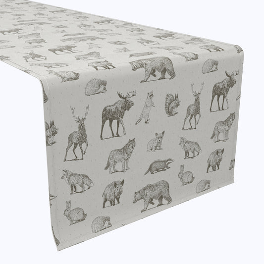 Hand Drawn Wild Animals Table Runners