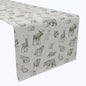 Hand Drawn Wild Animals Table Runners