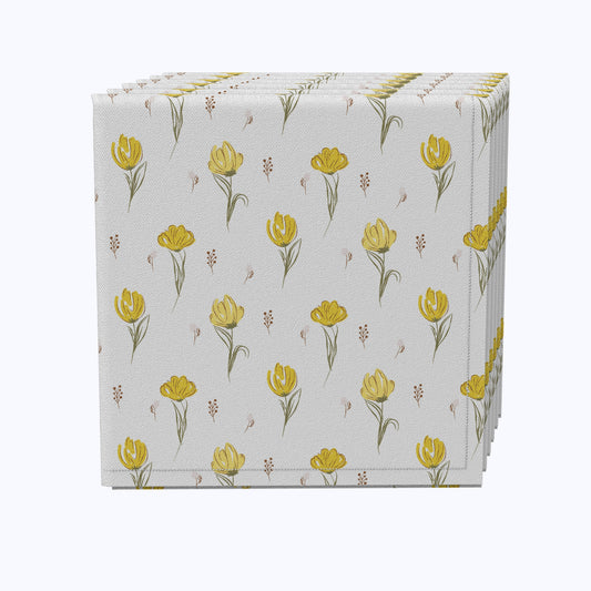 Hand Drawn Yellow Tulips Napkins