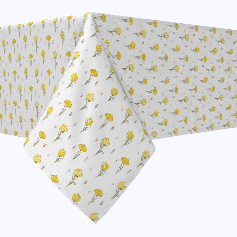 Hand Drawn Yellow Tulips Cotton Rectangles